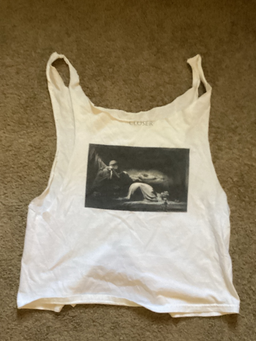 White Joy division cut off Graphic Tank Top for Women - Medium